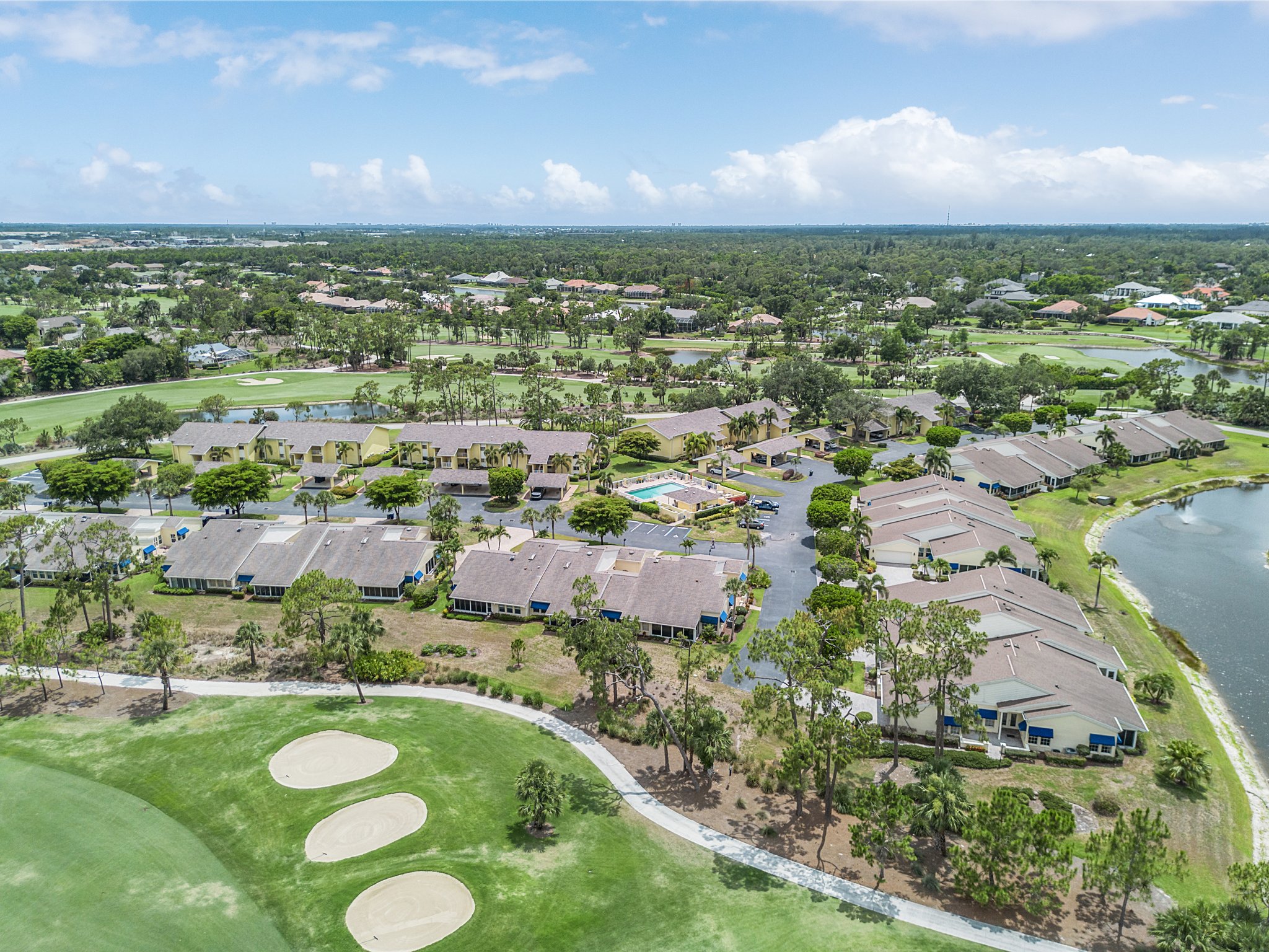 Carriedale Gardens condos along the golf course